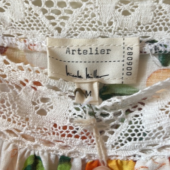 Artlier by Nicole Miller Orange Fruit Linen Top - Picture 6 of 11